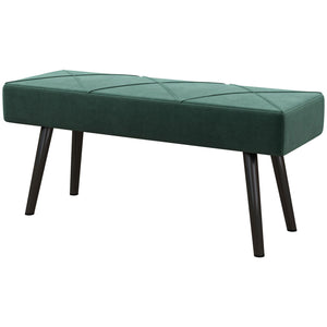 Sitzbank Polsterbank Samtoptik X-Muster 100x36x45cm Grün