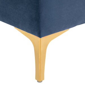 Sitzbank Samt Schlafzimmer & Flur 118x45x42cm Blau