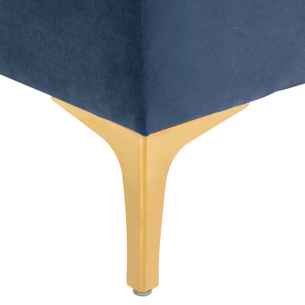 Sitzbank Samt Schlafzimmer & Flur 118x45x42cm Blau