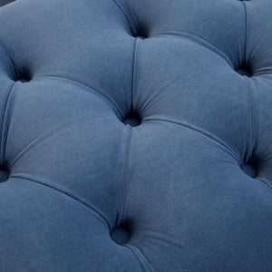 Sitzbank Samt Schlafzimmer & Flur 118x45x42cm Blau