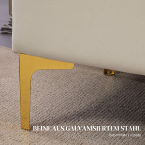 Sitzbank Samtoptik mit Stauraum 120x44x44.5cm Beige