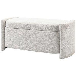 Sitzbank Samtoptik Stauraum 105x44x45.5cm Creme