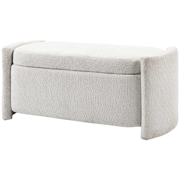 Sitzbank Samtoptik Stauraum 105x44x45.5cm Creme