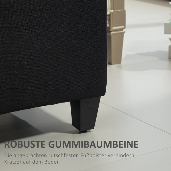 Sitzbank mit Stauraum gepolstert 100cm Holz schwarz
