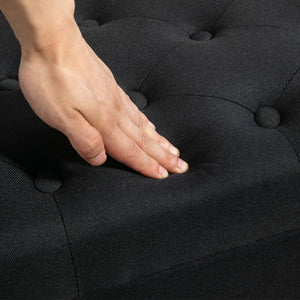 Sitzbank mit Stauraum gepolstert 100cm Holz schwarz