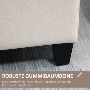 Sitzbank mit Stauraum 100x40x44cm Cremeweiss