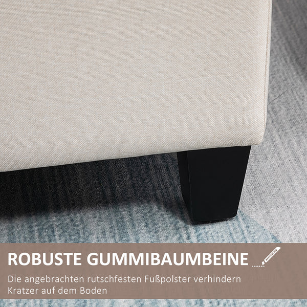 Sitzbank mit Stauraum 100x40x44cm Cremeweiss