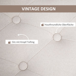 Sitzbank mit Stauraum 100x40x44cm Cremeweiss