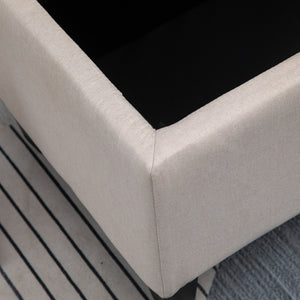 Sitzbank mit Stauraum 100x40x44cm Cremeweiss