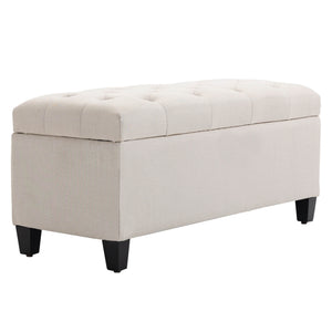 Sitzbank mit Stauraum 100x40x44cm Cremeweiss