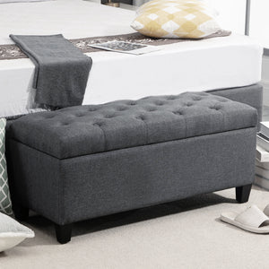 Sitzbank mit Stauraum 100x40x44cm Dunkelgrau