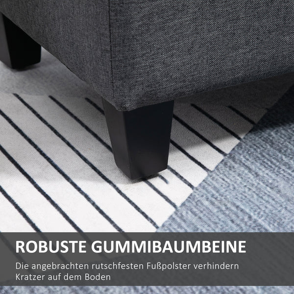 Sitzbank mit Stauraum 100x40x44cm Dunkelgrau