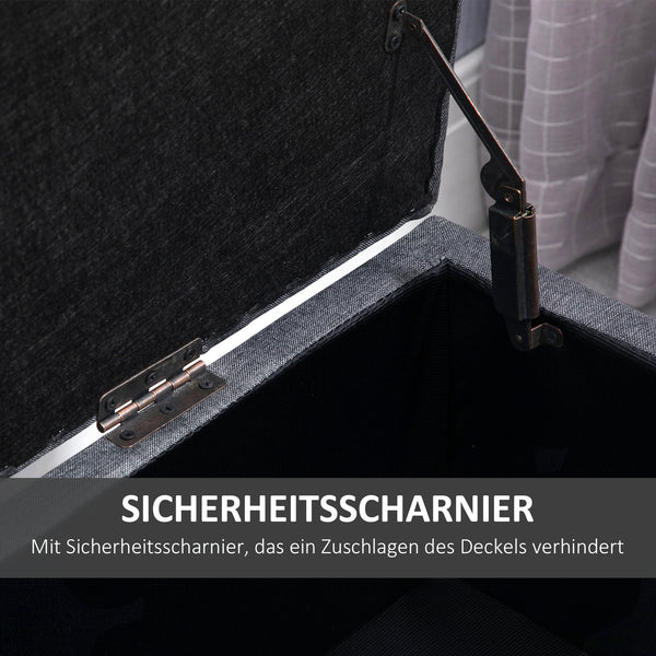 Sitzbank mit Stauraum 100x40x44cm Dunkelgrau