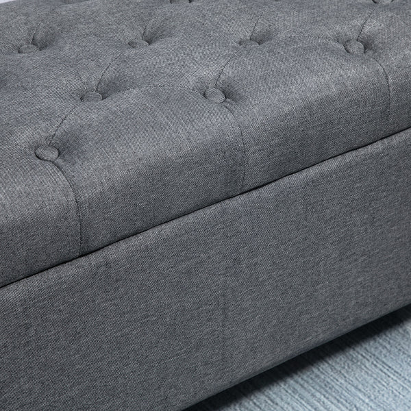 Sitzbank mit Stauraum 100x40x44cm Dunkelgrau