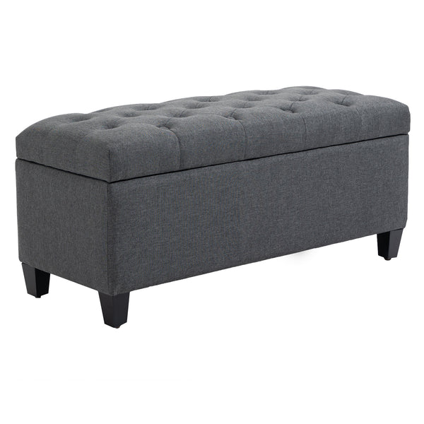 Sitzbank mit Stauraum 100x40x44cm Dunkelgrau