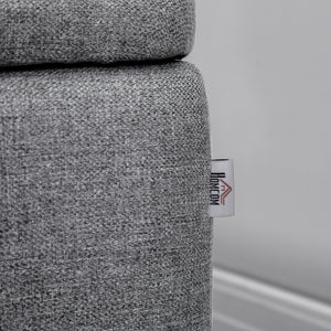 Sitzbank mit Stauraum belastbar bis 150kg Leinenoptik grau