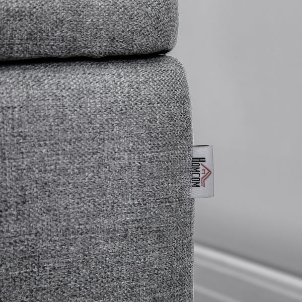 Sitzbank mit Stauraum belastbar bis 150kg Leinenoptik grau