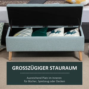 Sitzbank mit Stauraum 110x39x45cm Hellgrün