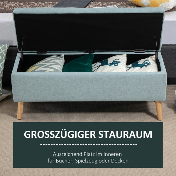 Sitzbank mit Stauraum 110x39x45cm Hellgrün