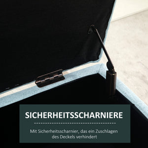 Sitzbank mit Stauraum 110x39x45cm Hellgrün