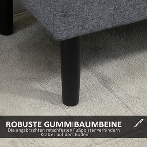 Sitzbank mit Stauraum Leinenoptik bis 130kg Hellgrau