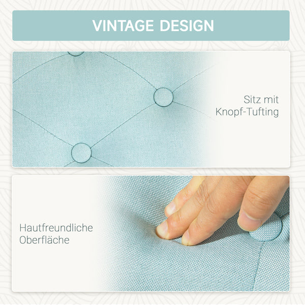 Sitzbank mit Stauraum leinenartiges Polyester 100x40x44cm Grün