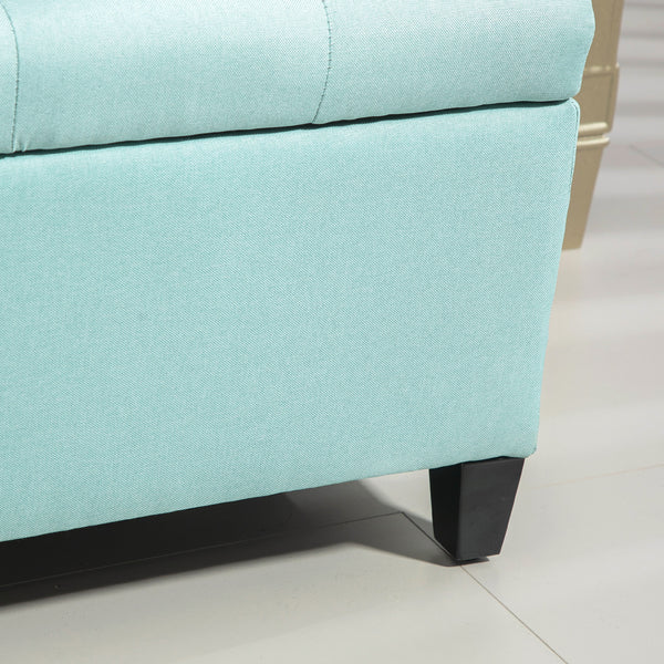 Sitzbank mit Stauraum leinenartiges Polyester 100x40x44cm Grün