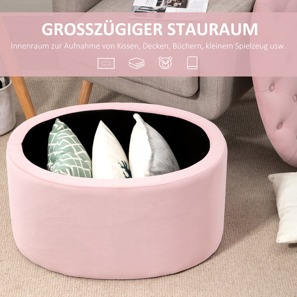 Sitzbank mit Stauraum 71x52x42cm Rosa