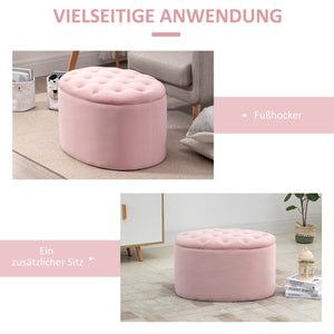 Sitzbank mit Stauraum 71x52x42cm Rosa