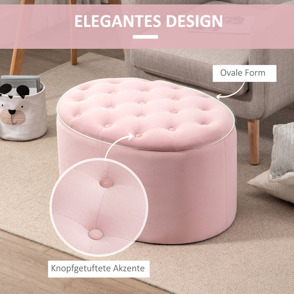 Sitzbank mit Stauraum 71x52x42cm Rosa