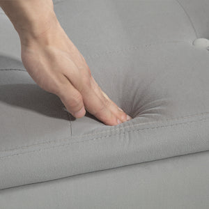 Sitzbank mit Stauraum Samtoptik 107x42x65cm Hellgrau