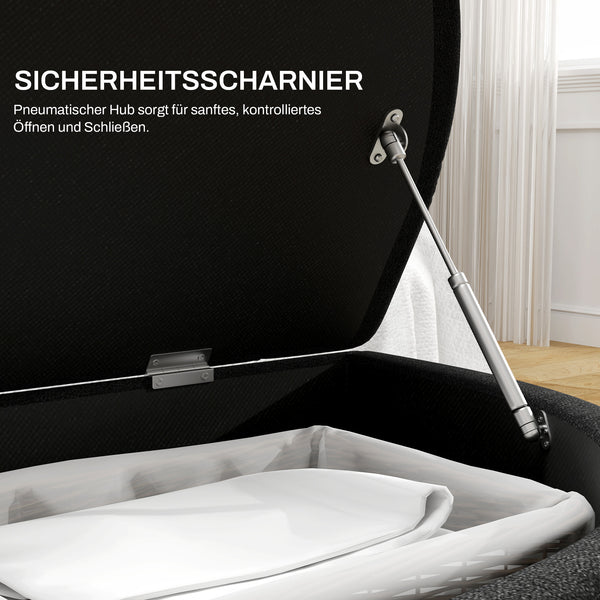 Sitzbank Velvet-Touch Stauraum 120x46x42cm Dunkelgrau