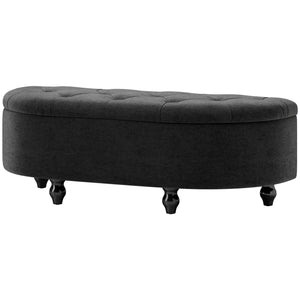 Sitzbank Velvet-Touch Stauraum 120x46x42cm Dunkelgrau