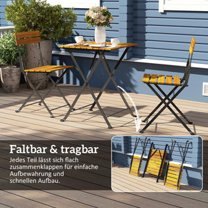 Sitzgruppe klappbar für 2 Personen für Balkon und Terrasse aus Teak