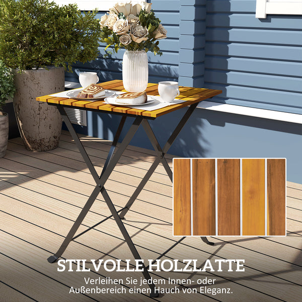 Sitzgruppe klappbar für 2 Personen für Balkon und Terrasse aus Teak