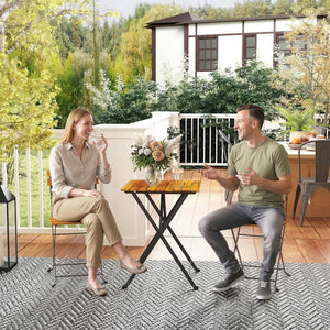 Sitzgruppe klappbar für 2 Personen für Balkon und Terrasse aus Teak