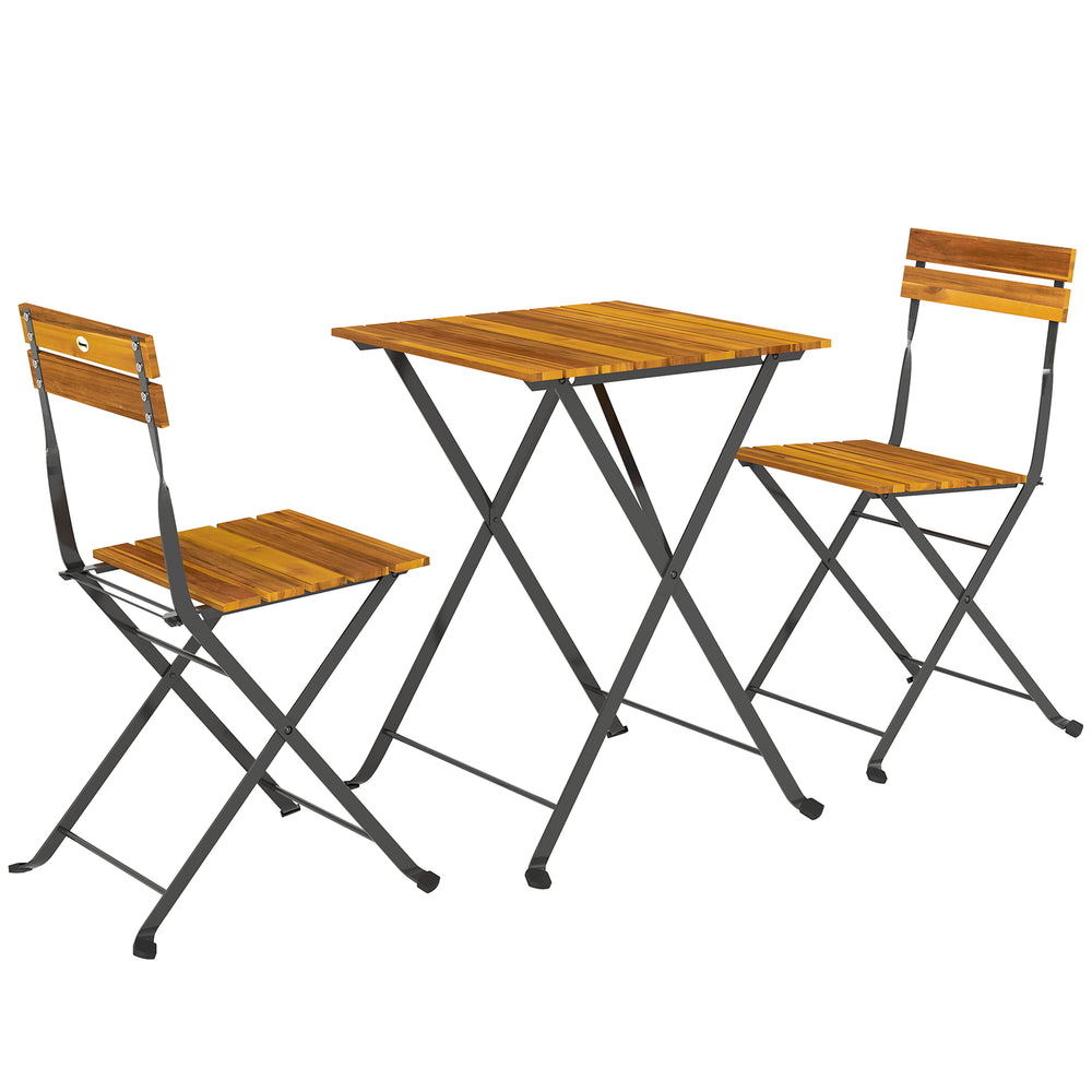 Sitzgruppe klappbar für 2 Personen für Balkon und Terrasse aus Teak