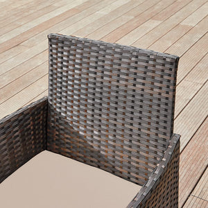 Sitzgruppe Rattan Gartenbank Gartensessel Gartentisch 4-teilig Rattan Natur