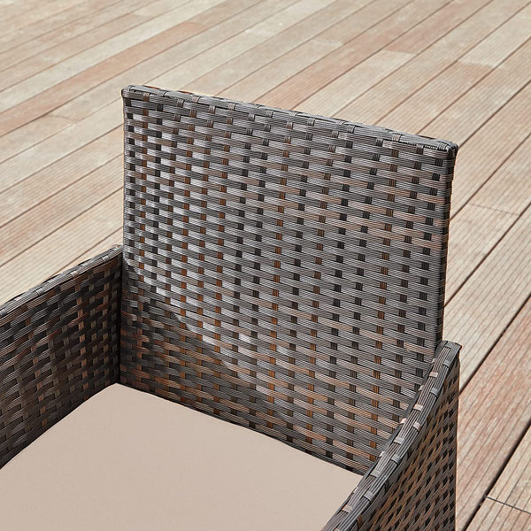 Sitzgruppe Rattan Gartenbank Gartensessel Gartentisch 4-teilig Rattan Natur