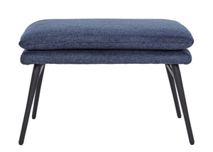 Sitzhocker Fussablage Ottomane Polsterhocker 38x56x40cm Stoff blau
