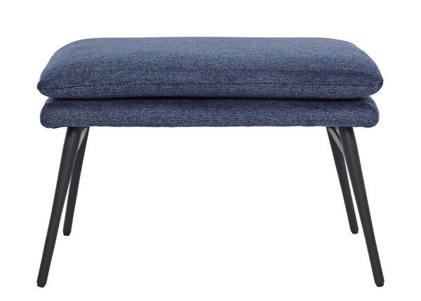 Sitzhocker Fussablage Ottomane Polsterhocker 38x56x40cm Stoff blau