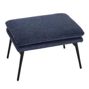 Sitzhocker Fussablage Ottomane Polsterhocker 38x56x40cm Stoff blau