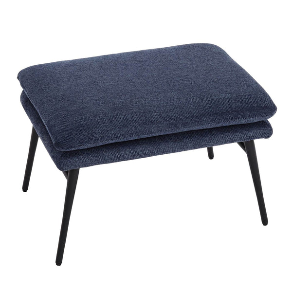 Sitzhocker Fussablage Ottomane Polsterhocker 38x56x40cm Stoff blau