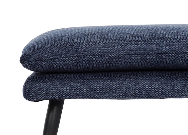 Sitzhocker Fussablage Ottomane Polsterhocker 38x56x40cm Stoff blau