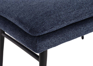 Sitzhocker Fussablage Ottomane Polsterhocker 38x56x40cm Stoff blau