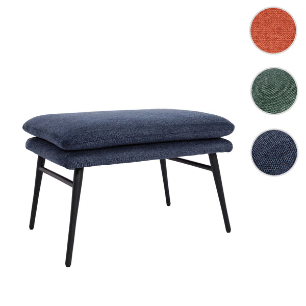 Sitzhocker Fussablage Ottomane Polsterhocker 38x56x40cm Stoff blau