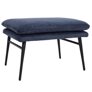 Sitzhocker Fussablage Ottomane Polsterhocker 38x56x40cm Stoff blau