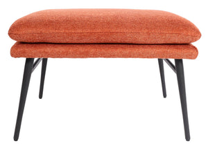 Sitzhocker Fussablage Ottomane Polsterhocker 38x56x40cm Stoff terracotta-braun