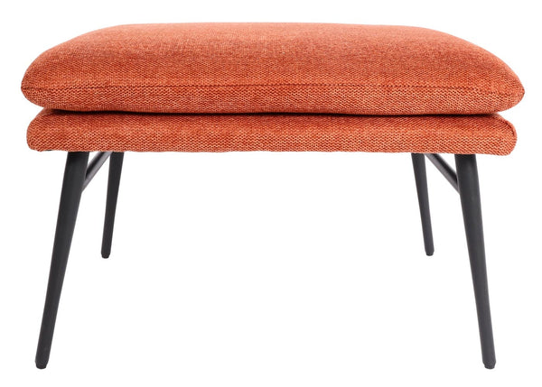 Sitzhocker Fussablage Ottomane Polsterhocker 38x56x40cm Stoff terracotta-braun