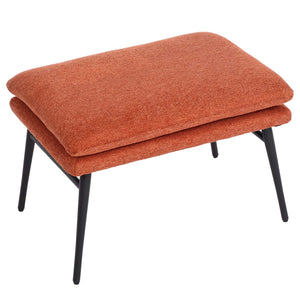 Sitzhocker Fussablage Ottomane Polsterhocker 38x56x40cm Stoff terracotta-braun